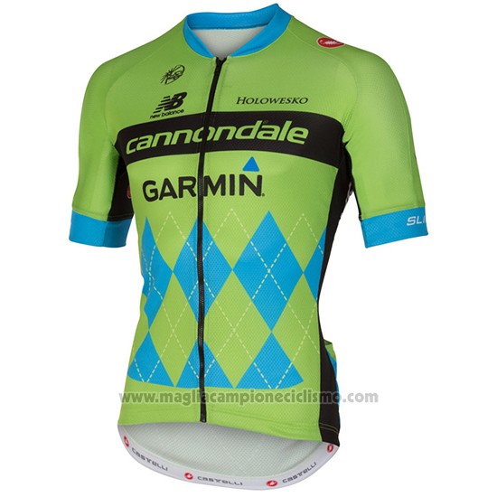 2017 Abbigliamento Ciclismo Cannondale Verde e Blu Manica Corta e Salopette